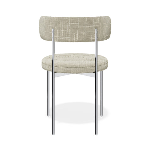 Lot de 2 chaises ADELE velours tramé pieds chrome