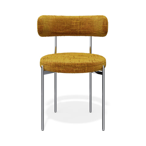 Lot de 2 chaises ADELE velours tramé pieds chrome