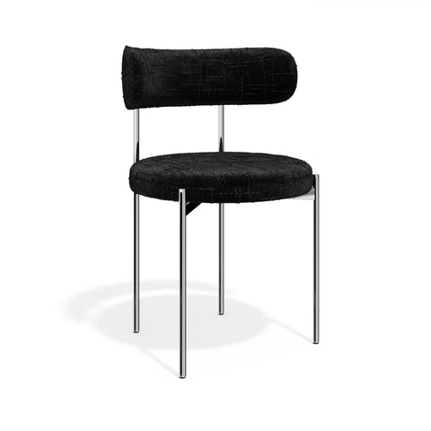 Lot de 2 chaises ADELE velours tramé pieds chrome