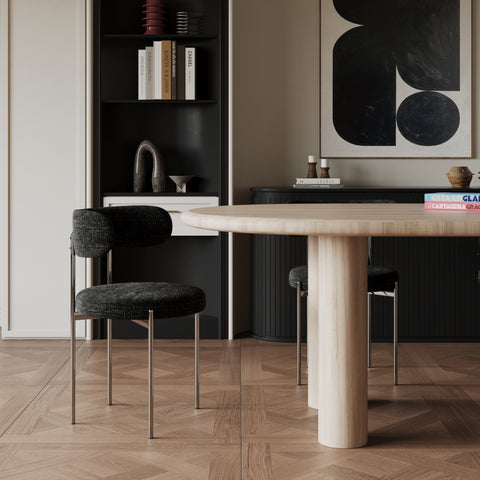 Lot de 2 chaises ADELE velours tramé pieds chrome