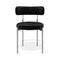 Lot de 2 chaises ADELE velours tramé pieds chrome