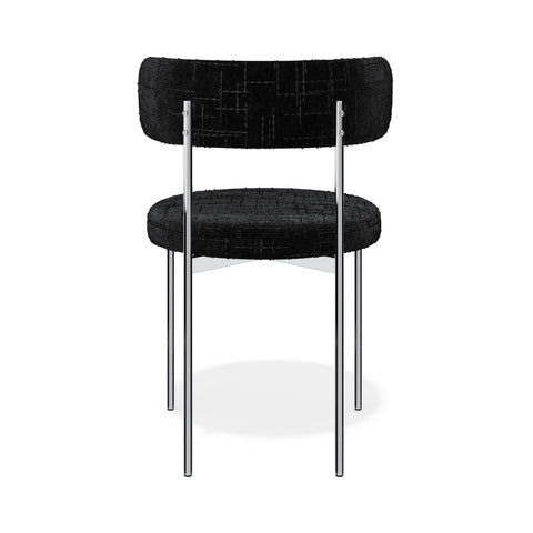 Lot de 2 chaises ADELE velours tramé pieds chrome