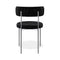 Lot de 2 chaises ADELE velours tramé pieds chrome