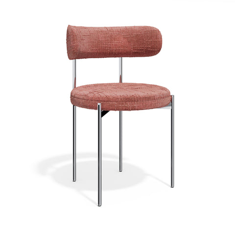 Lot de 2 chaises ADELE velours tramé pieds chrome