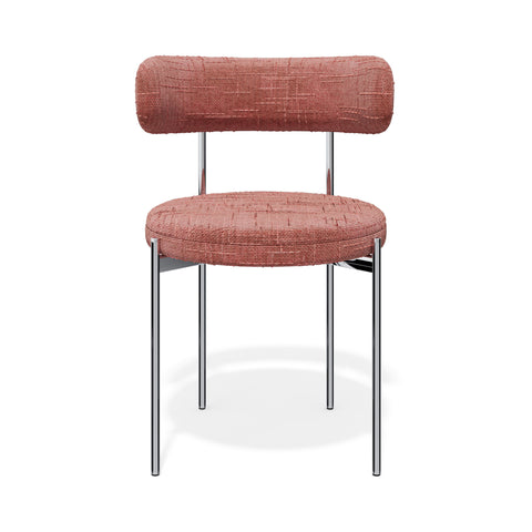 Lot de 2 chaises ADELE velours tramé pieds chrome