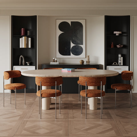 Lot de 2 chaises ADELE velours tramé pieds chrome