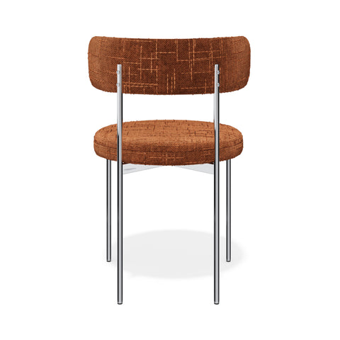 Lot de 2 chaises ADELE velours tramé pieds chrome