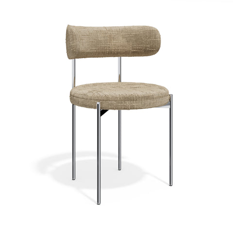 Lot de 2 chaises ADELE velours tramé pieds chrome