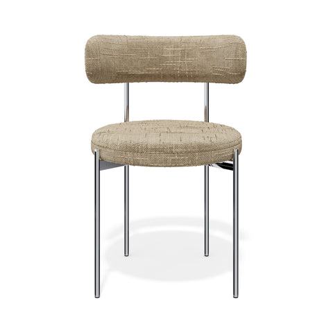 Lot de 2 chaises ADELE velours tramé pieds chrome