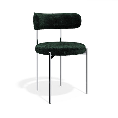 Lot de 2 chaises ADELE velours tramé pieds chrome