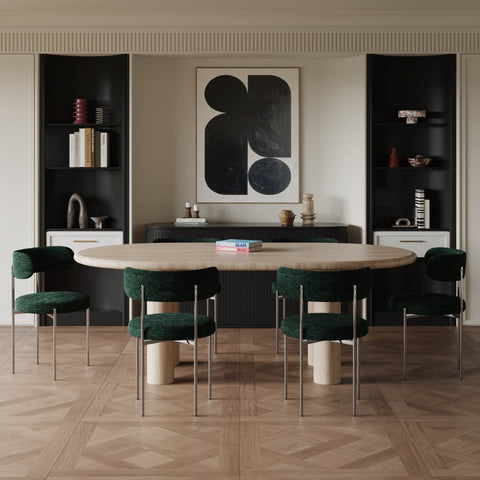 Lot de 2 chaises ADELE velours tramé pieds chrome