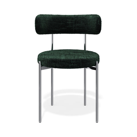 Lot de 2 chaises ADELE velours tramé pieds chrome