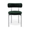 Lot de 2 chaises ADELE velours tramé pieds chrome