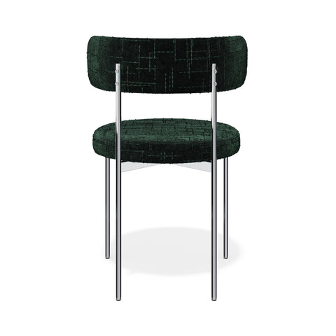 Lot de 2 chaises ADELE velours tramé pieds chrome