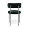 Lot de 2 chaises ADELE velours tramé pieds chrome