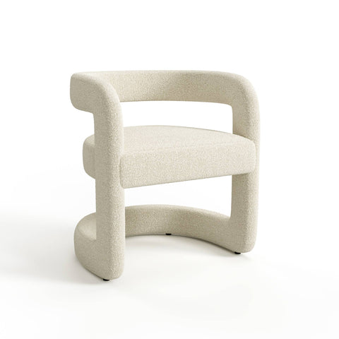 Lot de 2 chaises KLAY bouclette crème