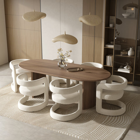 Lot de 2 chaises KLAY bouclette crème