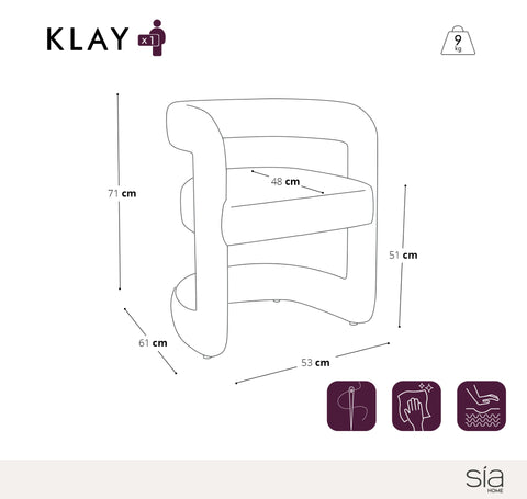 Lot de 2 chaises KLAY velours chenillé