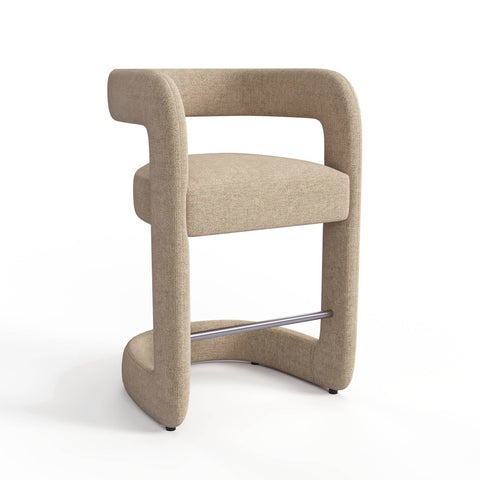 Lot de 2 tabourets KLAY velours chenillé