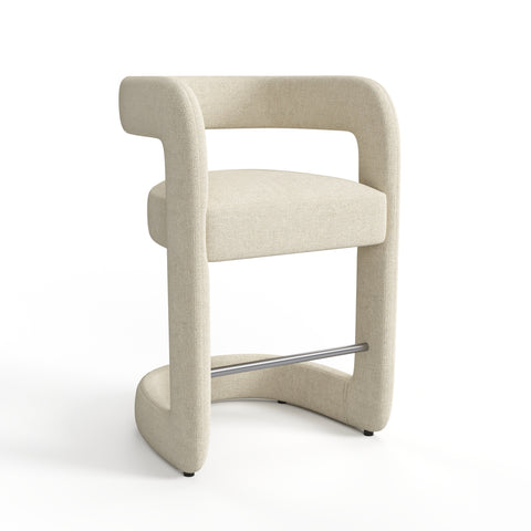 Lot de 2 tabourets KLAY velours chenillé