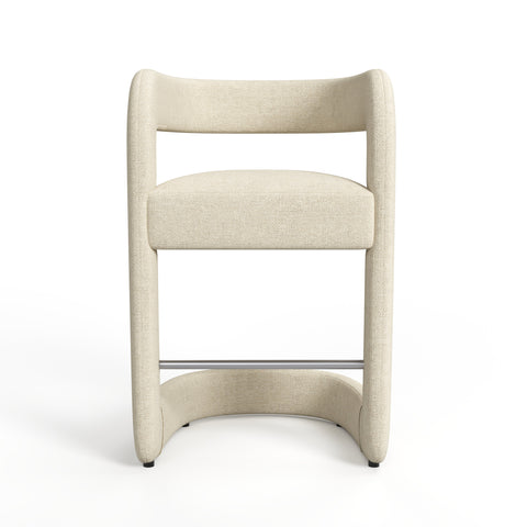 Lot de 2 tabourets KLAY velours chenillé