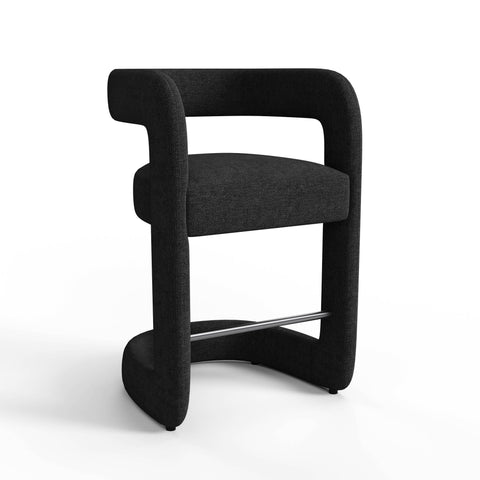 Lot de 2 tabourets KLAY velours chenillé