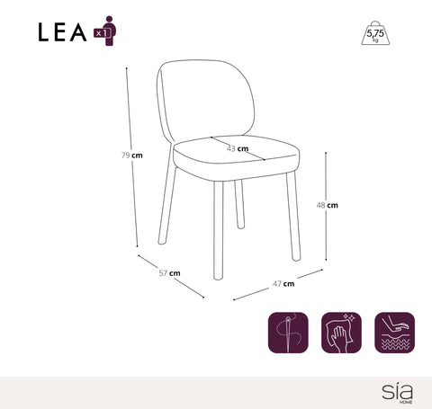 Lot de 2 chaises LEA velours texturé