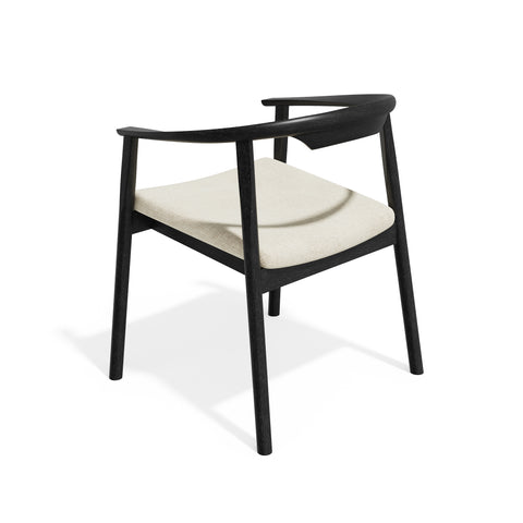 Lot de 2 chaises LORO velours chenillé crème et pieds noirs