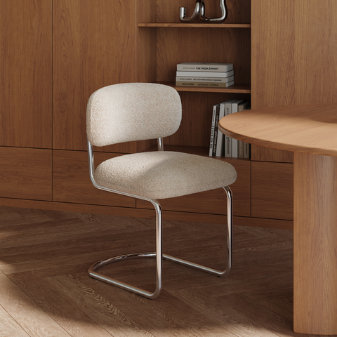 Lot de 2 chaises LISE tissu bouclette
