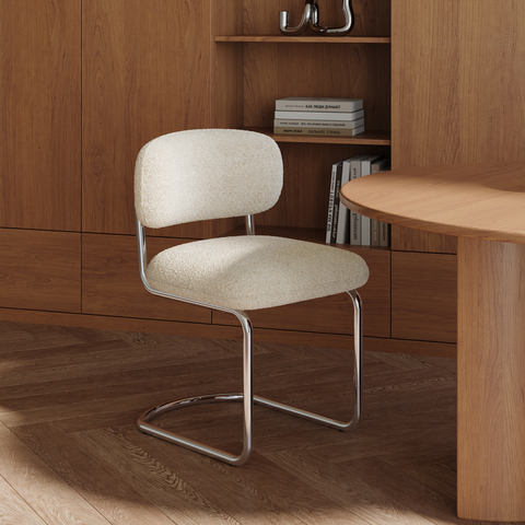 Lot de 2 chaises LISE tissu bouclette