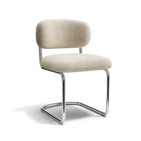 Lot de 2 chaises LISE tissu tramé toucher doux