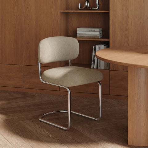 Lot de 2 chaises LISE tissu tramé toucher doux