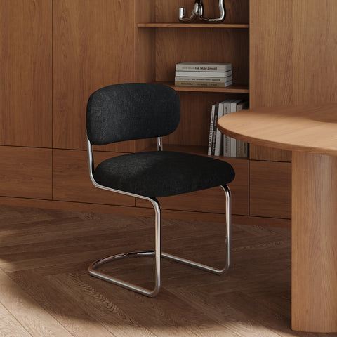 Lot de 2 chaises LISE tissu tramé toucher doux