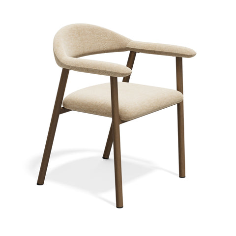 Lot de 2 chaises HUDSON velours chenillé pieds chêne foncé