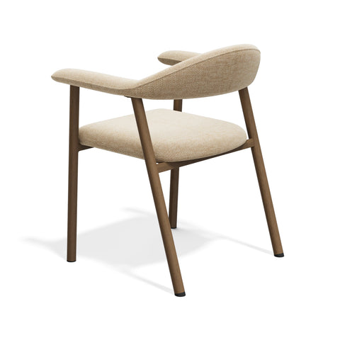 Lot de 2 chaises HUDSON velours chenillé pieds chêne foncé