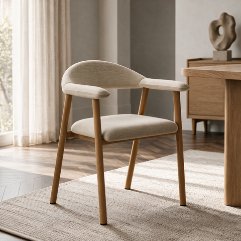Lot de 2 chaises HUDSON velours chenillé pieds chêne