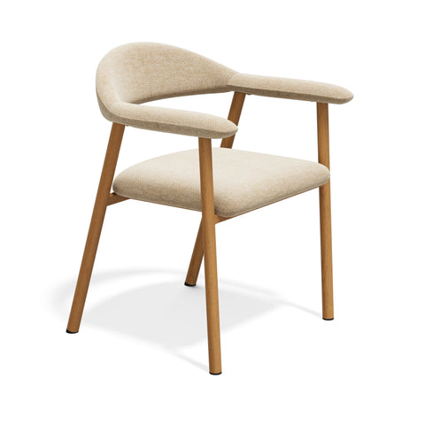 Lot de 2 chaises HUDSON velours chenillé pieds chêne
