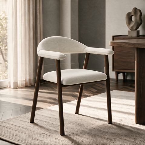 Lot de 2 chaises HUDSON velours chenillé pieds chêne foncé