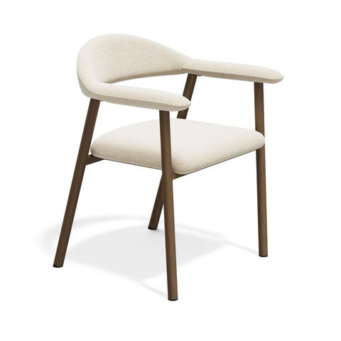 Lot de 2 chaises HUDSON velours chenillé pieds chêne foncé