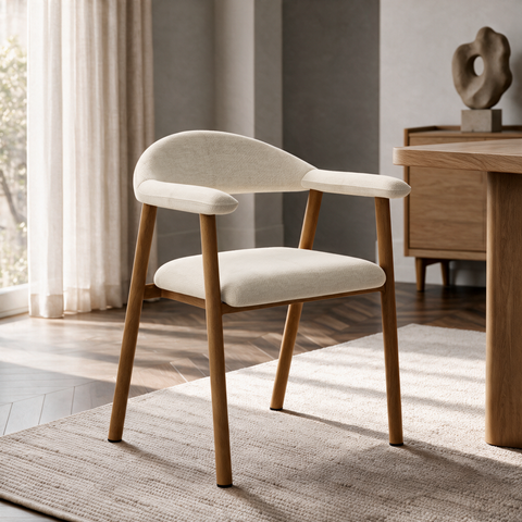 Lot de 2 chaises HUDSON velours chenillé pieds chêne