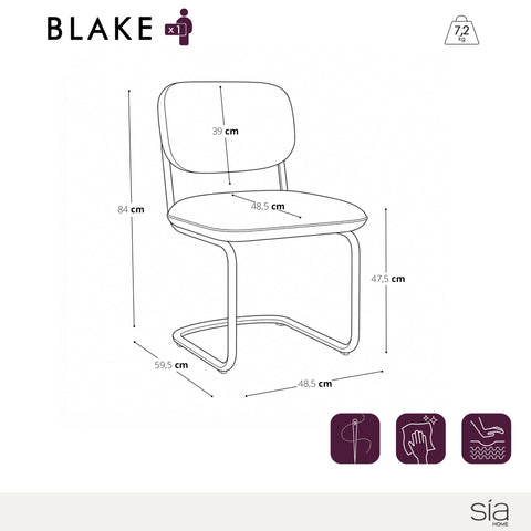 Lot de 2 chaises BLAKE velours texturé