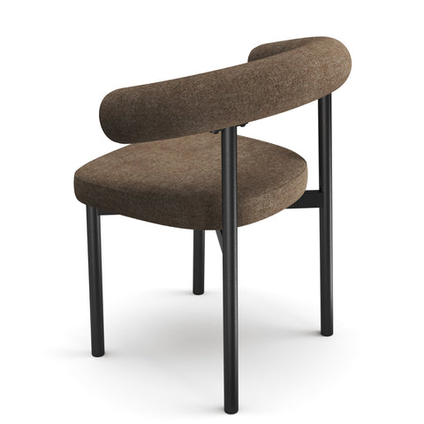 Lot de 2 chaises HARPER tissu tramé toucher doux pieds noirs