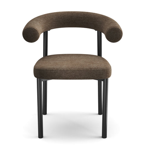 Lot de 2 chaises HARPER tissu tramé toucher doux pieds noirs