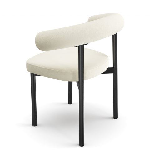 Lot de 2 chaises HARPER tissu tramé toucher doux pieds noirs