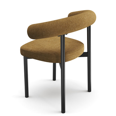 Lot de 2 chaises HARPER tissu tramé toucher doux pieds noirs