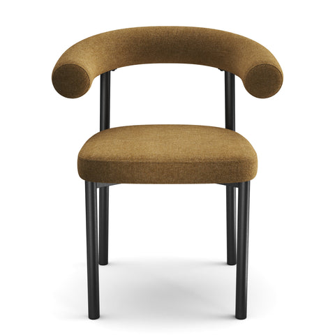 Lot de 2 chaises HARPER tissu tramé toucher doux pieds noirs
