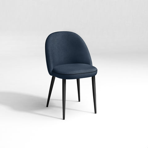 Lot de 2 Chaises Kent Tissus passepoil Pieds Noirs mat