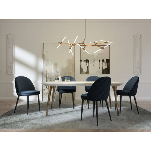 Lot de 2 Chaises Kent Tissus passepoil Pieds Noirs mat