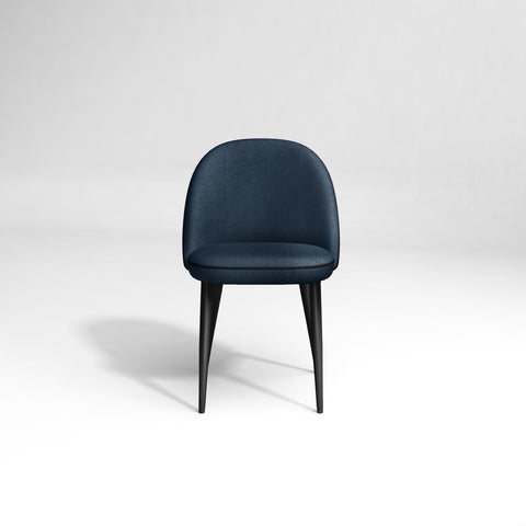 Lot de 2 Chaises Kent Tissus passepoil Pieds Noirs mat