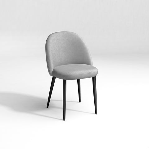 Lot de 2 Chaises Kent Tissus passepoil Pieds Noirs mat